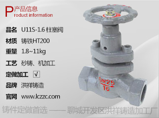 U11S-1.6柱塞阀